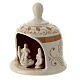 Bell-shaped stable with Nativity, cream-coloured Deruta terracotta, h 4 in s2