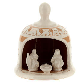 Cabaña pequeña campana abierta terracota Deruta crema h.10 cm