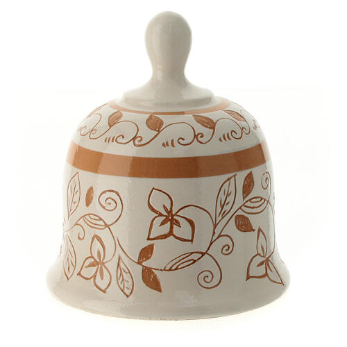 Cabaña pequeña campana abierta terracota Deruta crema h.10 cm 4