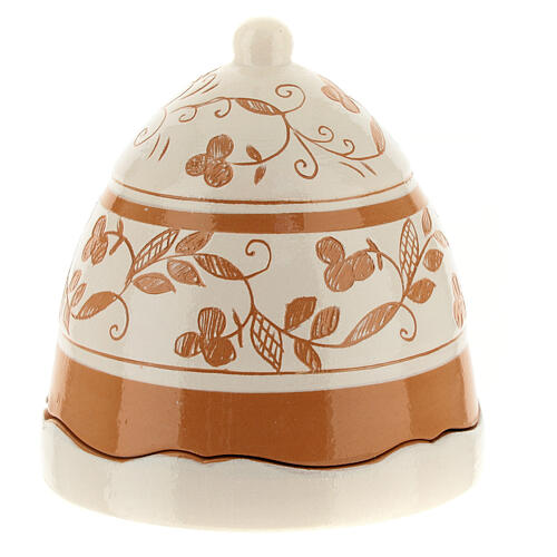 Cloche avec base et Nativité terre cuite Deruta crème 10 cm 1