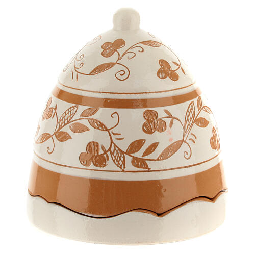 Open stable Nativity Deruta terracotta cream 10 cm 4