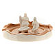 Open bell with Holy Family in colored Deruta terracotta h.10cm s3