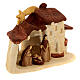 Hamlet with Nativity stable, Deruta terracotta with wooden finish, 3.5x5.5x2.5 in s3