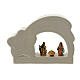 Comet-shaped stable with Nativity, Deruta ceramic, 5x6.5x2 in s1