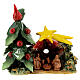 Cabana Natividade terracota Deruta figuras Sagrada Família, árvore e estrela; 15x15x7 cm s1