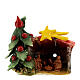 Nativity stable with tiled roof and Christmas tree, Deruta terracotta, 5x6x4 in s1