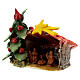 Nativity stable with tiled roof and Christmas tree, Deruta terracotta, 5x6x4 in s2