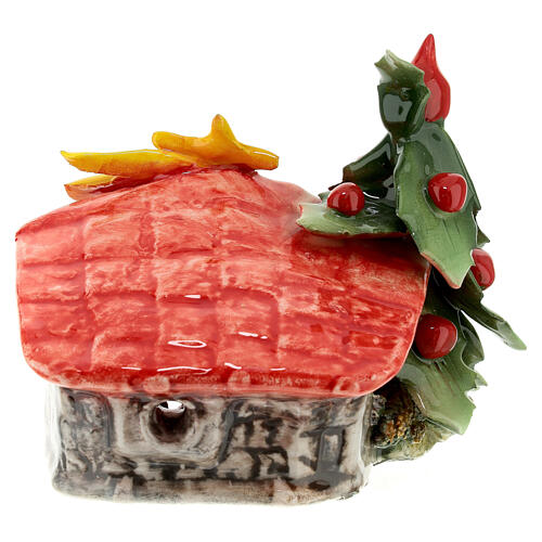 Capanna albero cometa terracotta Deruta statue cotto lucido 15x15x10cm 4