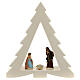 Pine-shaped white stable with Nativity, Deruta terracotta, 6 cm characters s1