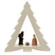 Pine-shaped white stable with Nativity, Deruta terracotta, 6 cm characters s4