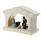 Modern white stable with Nativity, Deruta terracotta, for 6 cm Nativity Scene s2