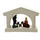 Modern white stable with Nativity, Deruta terracotta, for 6 cm Nativity Scene s4
