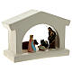 Cabane moderne moyenne terre cuite blanche Deruta santons 6 cm s3