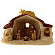 Stone-finished stable with Nativity, Deruta terracotta, for 6 cm Nativity Scene s1