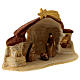 Stone-finished stable with Nativity, Deruta terracotta, for 6 cm Nativity Scene s3