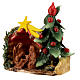 Small Nativity stable with tiled roof and Christmas tree, Deruta terracotta, 7x6x4 in s2