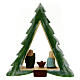Pine-shaped stable with Nativity, painted terracotta, Deruta, 8 cm characters s4