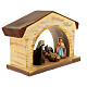 Nativity stable with Holy Family, Deruta terracotta with wooden finish, 7.5x11x4 in s3