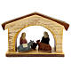 Nativity stable with Holy Family, Deruta terracotta with wooden finish, 7.5x11x4 in s4