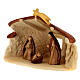 Stone-finished stable with stylised Nativity, Deruta terracotta, for 10 cm Nativity Scene s2