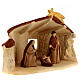 Stone-finished stable with stylised Nativity, Deruta terracotta, for 10 cm Nativity Scene s3