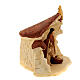 Stone-finished stable with stylised Nativity, Deruta terracotta, for 10 cm Nativity Scene s4