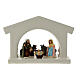 Modern white stable with Nativity, Deruta terracotta, 10 cm characters s1