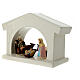 Modern white stable with Nativity, Deruta terracotta, 10 cm characters s2