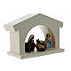 Modern white stable with Nativity, Deruta terracotta, 10 cm characters s3