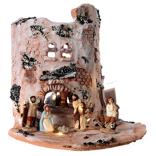 Scena z terakoty z dekorowanymi figurkami, Deruta, 6cm 4