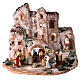 Village with Nativity Scene, painted 2.4 in figurines, Deruta terracotta s1