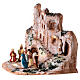 Village with Nativity Scene, painted 2.4 in figurines, Deruta terracotta s3