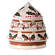 Pine-shaped stable with Nativity, medium size, painted Deruta terracotta, h 8 in s4
