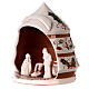 Medium pine stable Holy Family in terracotta decorated Deruta cream h.20cm s2