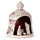 Mała szopka z terakoty Deruta, figurki 6 cm, kremowa, 18x15cm s3