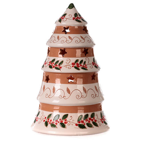 Christmas tree with Nativity, medium size, painted Deruta terracotta, 9x5.5 in 4