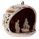 Open ball with Holy Family set in cream Deruta terracotta 8cm s3