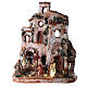 Setting with Nativity Scene, painted 2.4 in figurines, Deruta terracotta s1