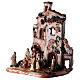 Setting with Nativity Scene, painted 2.4 in figurines, Deruta terracotta s3