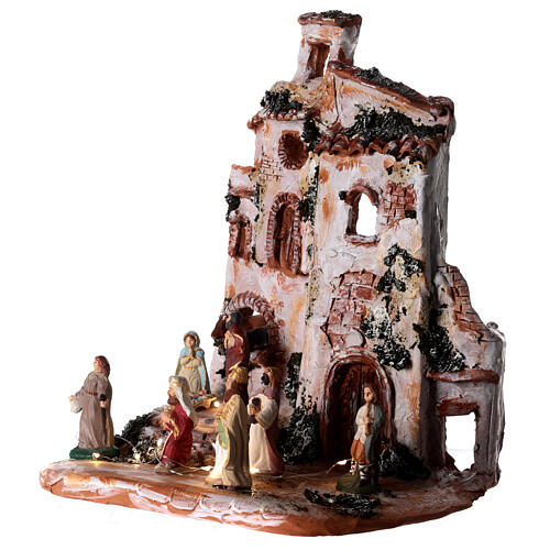 Aledeia com Natividade terracota Deruta figuras pintadas 6 cm 3