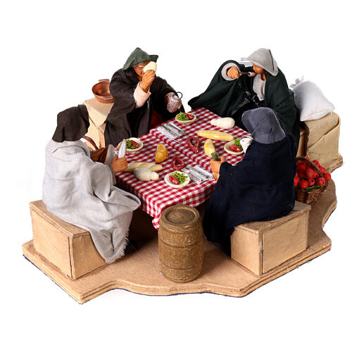 Figuras em movimento para Presépio personagens jantando na mesa 4 figuras altura média 12 cm 3