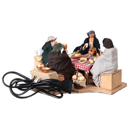 Figuras em movimento para Presépio personagens jantando na mesa 4 figuras altura média 12 cm 5