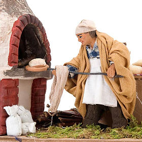 Neapolitanische Krippe: Bäcker 10cm bewegliche Szene Neapolitanische Krippe: Bäcker 10cm bewegliche Szene