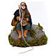 Animated nativity scene, fisherman on rock 12 cm s1