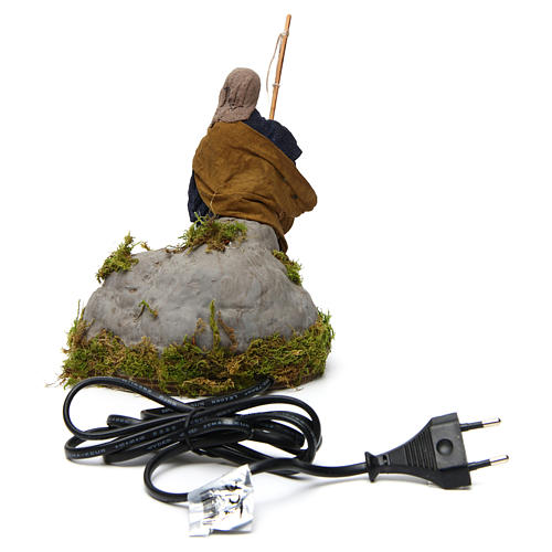 Animated nativity scene, fisherman on rock 12 cm 4