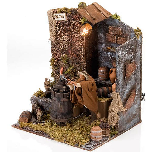 Animated nativity scene, press scene 12 cm 3