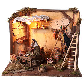 Animated nativity scene, cellar set 12 cm