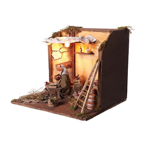 Animated nativity scene, cellar set 12 cm 3