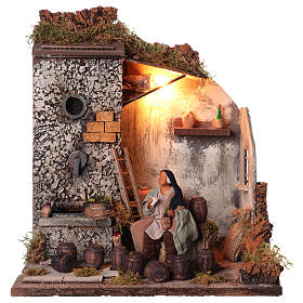 Animated nativity scene,  drunkard scene 12 cm