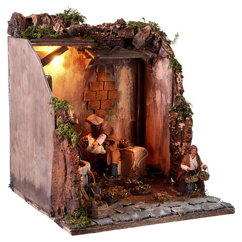 Cena lagar com movimento para presépio com figuras altura média 12 cm 5